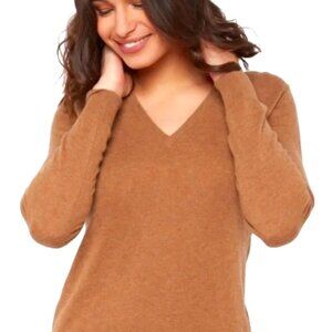 Soft by Naadam 100% Cashmere V-neck Sweater, Ginger